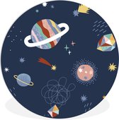 Cercle mural - Plastique - Planète - Espace - Etoiles - ⌀ 140 cm
