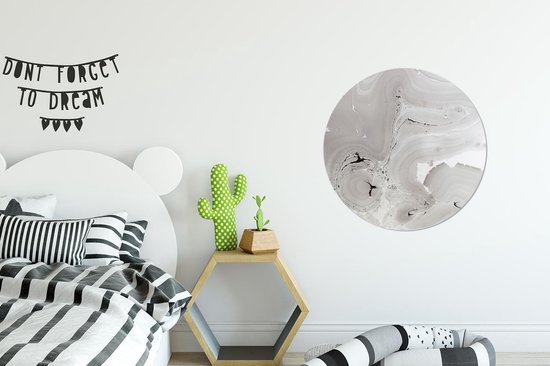 WallCircle - Wall Circle - Wall Circle - Marbre - Luxe - Grijs - Wit - Aluminium - Dibond - 60x60 cm - Intérieur et Extérieur