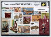 Slaginstrumenten – Luxe postzegel pakket (A6 formaat) : collectie van 50 verschillende postzegels van slaginstrumenten – kan als ansichtkaart in een A6 envelop - authentiek cadeau - kado - geschenk - kaart - drums - drumstel - slagwerk - drummen