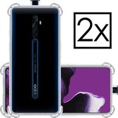 Hoes Geschikt voor OPPO Reno 2 Hoesje Siliconen Cover Shock Proof Back Case Shockproof Hoes - Transparant - 2x