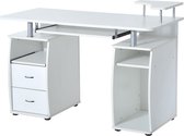 Nancy's Gilbert Bureau - Computertafel - Schrijftafel - Opbergruimte - 2 Lades - 2 Opbergvakken - Verhoging - Wit/Walnoot - MDF - Staal - 120 x 55 x 85 cm