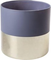 Windlicht - Tafellamp - Kaarsenhouder - Lantaarn - Blauw Rond Glas - 11,5x11,5x11,5cm