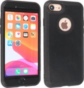 BAOHU - Lederen Hoesje Backcover - Geschikt voor iPhone SE 2020 - iPhone 8 - iPhone 7 - Zwart