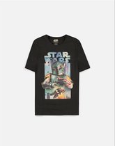 Star Wars Vintage Poster Boba Fett T-Shirt Zwart/Blauw
