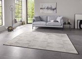 Design vloerkleed ruiten Monte ELLE - zilver/crème 166x230 cm