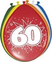 ballonnen 60 jaar 30 cm latex 8 stuks