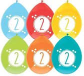 ballonnen cijfer 2 latex 30 cm 6 stuks