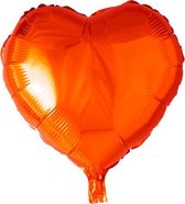 folieballon hartvorm 18 cm oranje