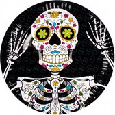 borden D√≠a de los Muertos 23 cm karton zwart 6 stuks