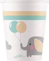 feestbekers Baby Olifant junior 200 ml papier 8 stuks