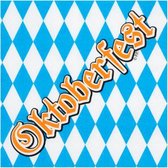 servetten Oktoberfest 33 cm papier blauw/wit 12 stuks