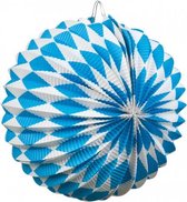 lampionnen 22 cm papier/karton wit/blauw 2 stuks