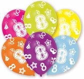 ballonnen 8 jaar 27,5 cm latex 6 stuks