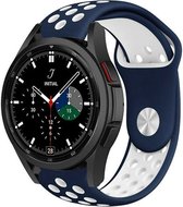 Strap-it Samsung Galaxy Watch 4 Classic 42mm sport band - blauw/wit
