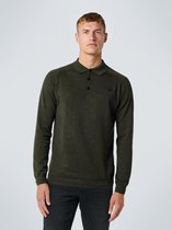 No Excess Mannen Longsleeve Poloshirt Donkergroen