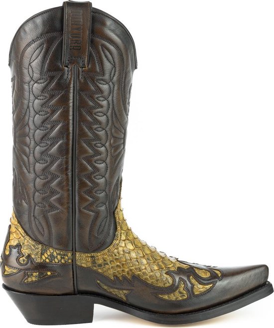 Mayura Boots 1935P Bruin/ Camel - Spitse Cowboy Western Laarzen Schuine Hak Rechte Schacht Treklussen Goodyear Welted Maat EU 42