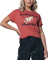 Colourful Rebel Stargaze Dreamer Metallic Boxy Tee Old Pink