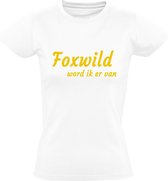 Foxwild Dames t-shirt | Peter Gillis | Massa is kassa | Hatseflatse | Wit