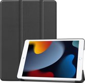Case2go - Tablet hoes geschikt voor iPad 2021 - 10.2 Inch - Tri-Fold Book Case - Zwart