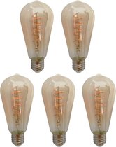Voordeelpak | 5 stuks | LED Filament Edison lamp amber | 64mm | 4 Watt | Dimbaar | 2200K