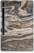 Tablet Back Cover Samsung Galaxy Tab S7 Plus Hoes Steen met doorzichte zijkanten