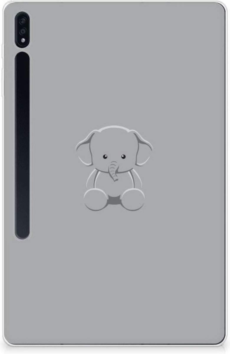 Samsung Galaxy Tab S7 Plus | S8 Plus Tablet Back Cover Grijs Baby Olifant