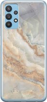 Samsung Galaxy A32 Telefoonhoesje - Transparant Siliconenhoesje - Flexibel - Met Marmerprint - Marmer - Goud