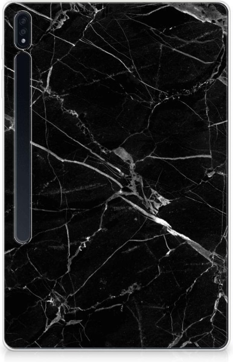Samsung Galaxy Tab S7 Plus | S8 Plus Tablet Back Cover Marmer Zwart - Origineel Cadeau Vader