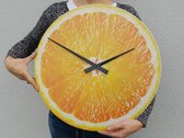 Belanian - Klokken - Wandklokken - Grote 49 cm  Wandklok - Juicy Orange - Houten klok - Gift - Belanian  Wandklok - Geometrische kunst aan de muur - uniek-Oranje Wandklok