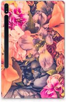 TPU Hoes Geschikt voor Samsung Galaxy Tab S7 Plus Silicone Case Bosje Bloemen met transparant zijkanten