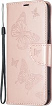 POCO M3 Pro Hoesje - Mobigear - Butterfly Serie - Kunstlederen Bookcase - Roségoud - Hoesje Geschikt Voor POCO M3 Pro