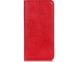 Mobigear Telefoonhoesje geschikt voor Motorola Edge 20 Pro Hoesje | Mobigear Classic Elegance Bookcase Portemonnee | Pasjeshouder voor 2 Pasjes | Telefoonhoesje voor Pinpas / OV Kaart / Rijbewijs - Rood