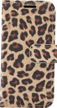 Apple iPhone 13 Mini Hoesje - Mobigear - Leopard Serie - Kunstlederen Bookcase - Geel - Hoesje Geschikt Voor Apple iPhone 13 Mini