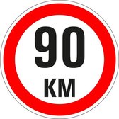 Maximaal 90 km sticker, A1 100 mm