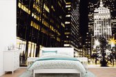 Behang - Fotobehang New York - Lamp - Nacht - Breedte 450 cm x hoogte 300 cm