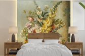 Behang - Fotobehang Grote vaas met bloemen - Josep Mirabent - Schilderij - Breedte 280 cm x hoogte 280 cm