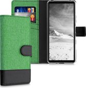 kwmobile telefoonhoesje voor Sony Xperia 10 III - Hoesje met pasjeshouder in mintgroen / zwart - Case met portemonnee