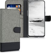 kwmobile telefoonhoesje voor OnePlus Nord 2 5G - Hoesje met pasjeshouder in grijs / zwart - Case met portemonnee