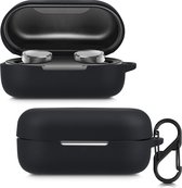 kwmobile Hoes voor TOZO T12 Wireless Earbuds - Siliconen cover voor oordopjes in zwart