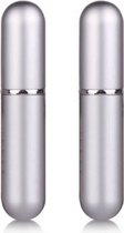 2 stuks Draagbaar mini parfumflesje pompverstuiver 6ML inhoud Zilver / HaverCo