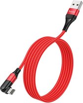 Hoco U100 USB-A naar Apple Lightning Haakse Draaibare Kabel Rood