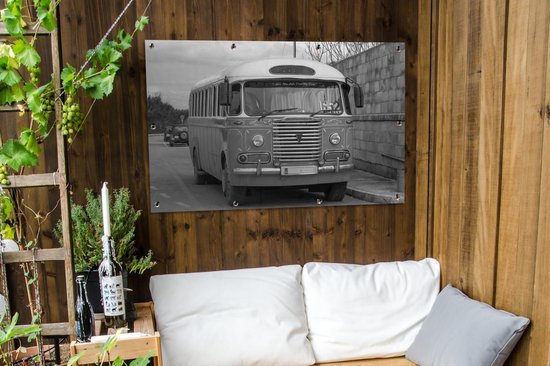 Affiche de jardin - Toile de jardin - Affiches extérieures - Bus Vintage à Malte - noir et blanc - Posters de jardin cm - Jardin