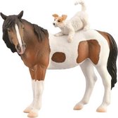 boerderijdieren paard hond junior 12,5 cm bruin/wit