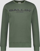 Ballin Amsterdam -  Heren Regular Fit  Original Sweater  - Groen - Maat L