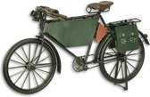 Tinnen model - Groene fiets - Klassieke postfiets - 17,3 cm hoog