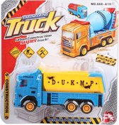 bakwagen Truck Engineering jongens 20 cm blauw/geel