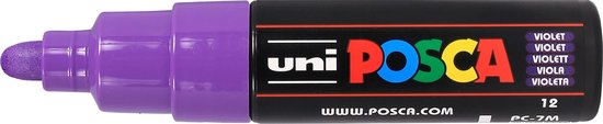 Uni-Ball Posca 181334 Marker, brede punt, conisch, PC, 7 m, 4,5-5,5 mm, paars