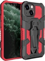 Machine Armor Warrior Schokbestendige pc + TPU-beschermhoes voor iPhone 13 mini (rood)