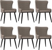 Eetkamerstoelen 6 stuks taupe stof