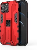 Supersonic PC + TPU schokbestendige beschermhoes met houder voor iPhone 13 Pro Max (rood)